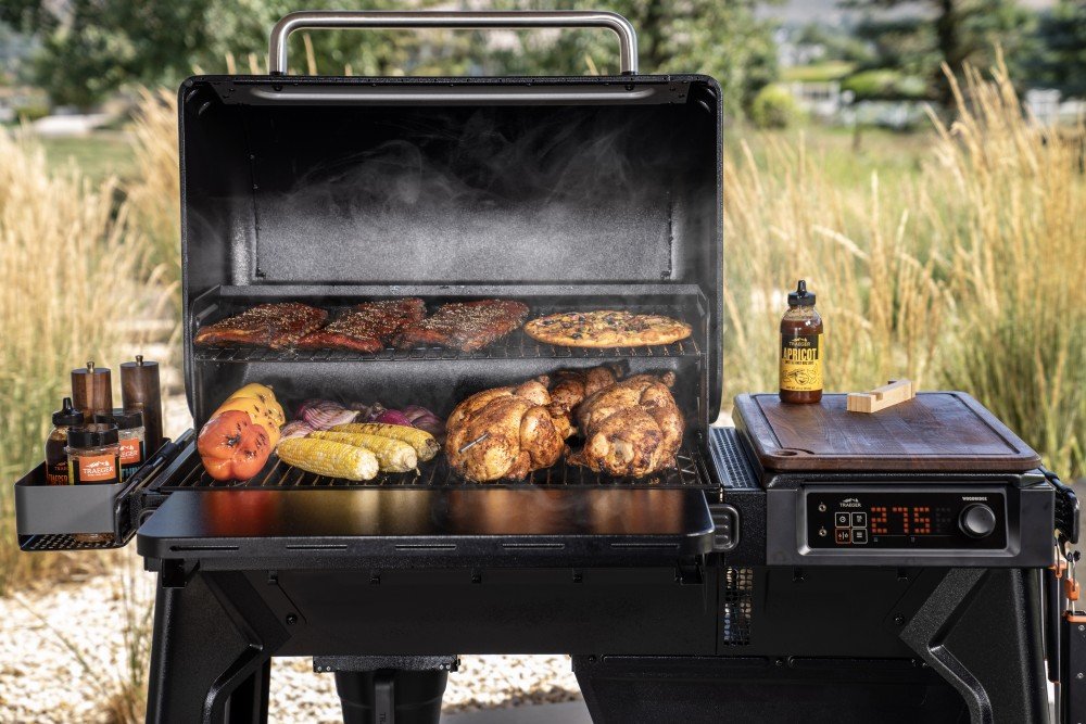 zimní grilování na peletovém grilu traeger
